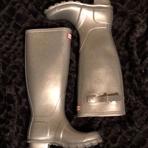 Hunter Rain Boots in Sparkling Silver